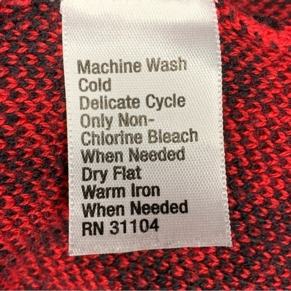 Vintage Kim Rogers Petite Medium Red Black Leopard Print Sweater Cotton - Picture 7 of 8